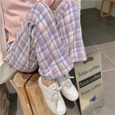 Lockere Hose mit weitem Bein in Pastellfarben